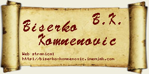 Biserko Komnenović vizit kartica